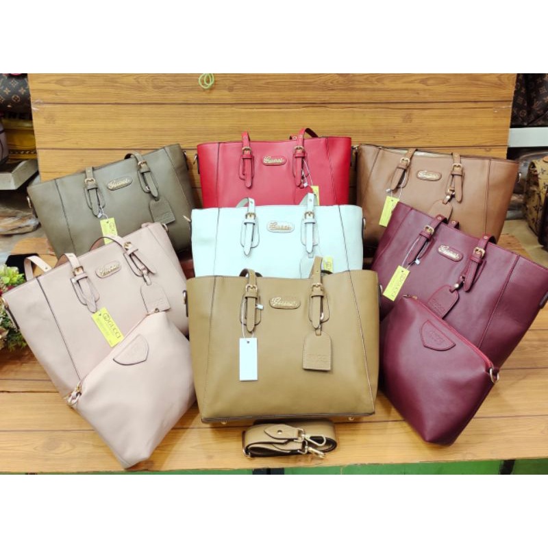 GC, Gucci, totte bag + tali panjang + pouch