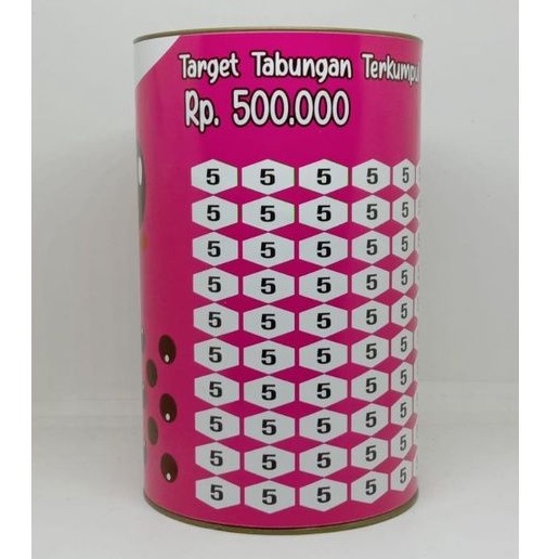 Celengan Target Boba 5k Target 500rb Celengan Target Murah Buka Tutup Tabungan Target Viral Permanen
