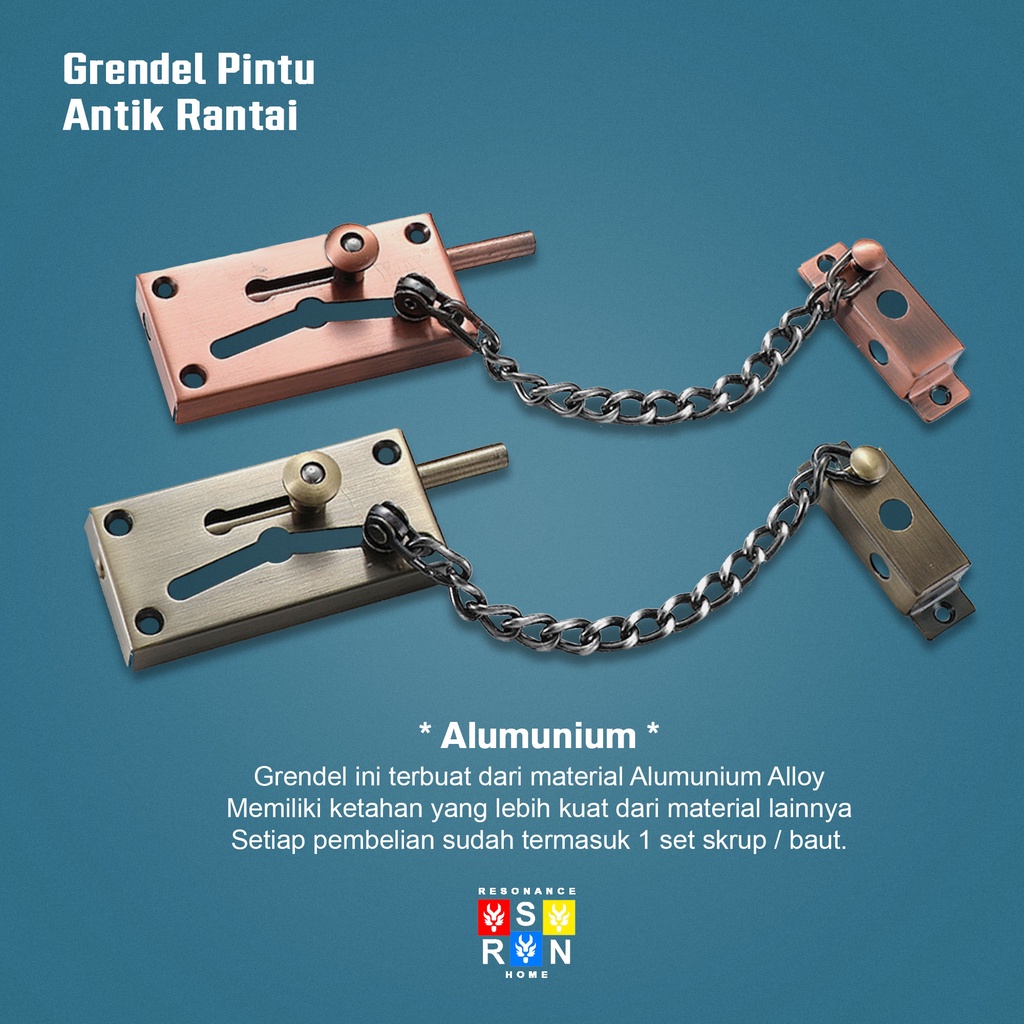 Grendel Kunci Pintu Rantai Antik / Door Lock Resonance Home