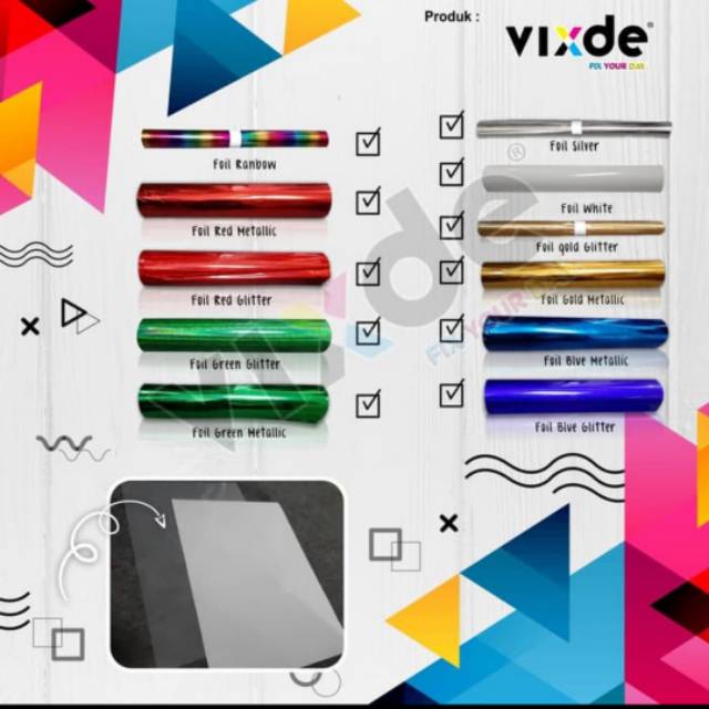 

Kertas Hot Stamp Foil Rainbow White Transfer Paper 5 Meter Per Rol