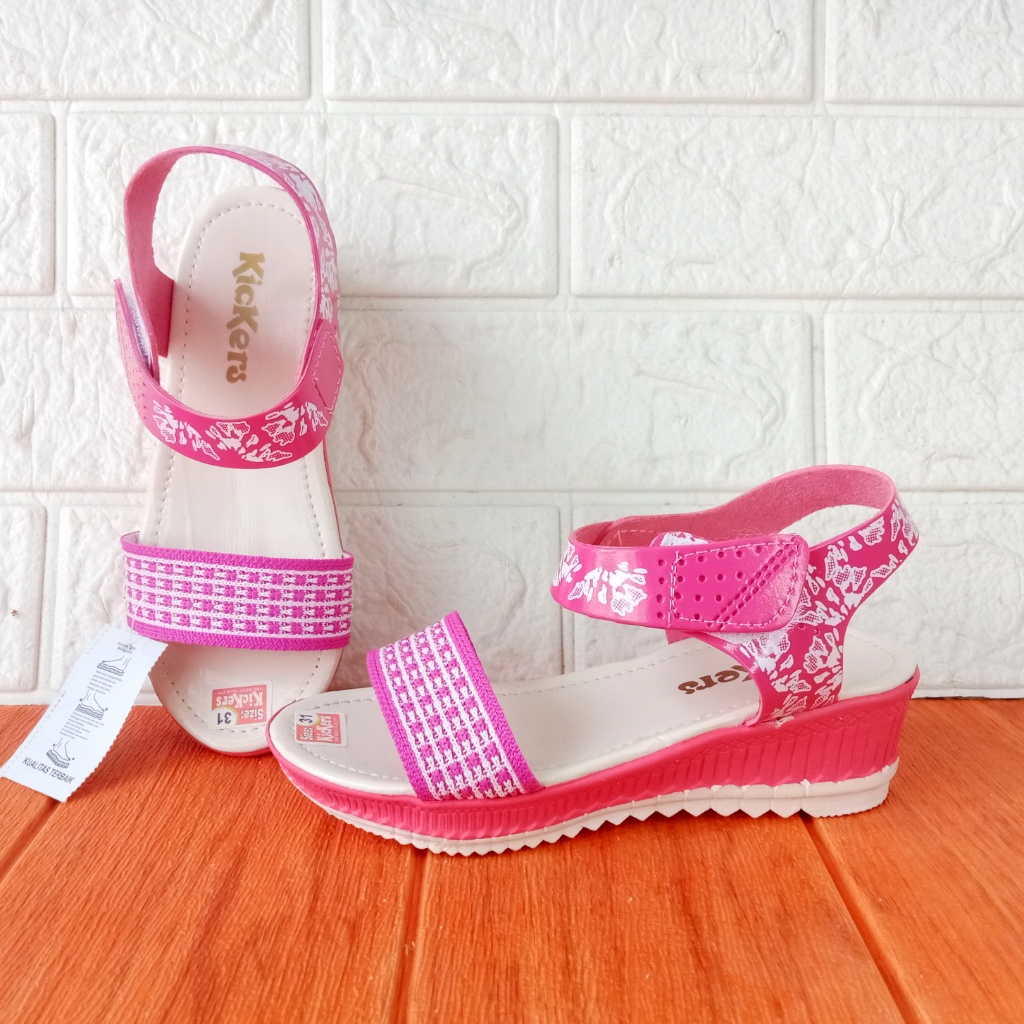 Kickers FZ Rajut 01 Sandal Slop Anak Perempuan Hak 5cm Size 26-35