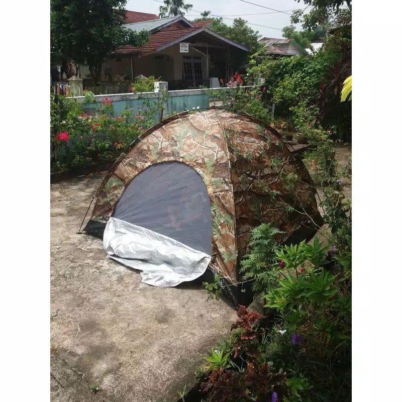 Tenda camping terpal kapasitas 2-3 orang - Tenda army - tenda kamuflase - tenda kemping terpal