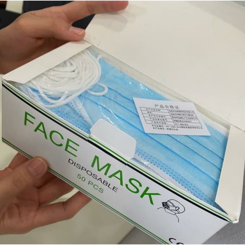 Jual Masker Face Mask 3 Ply 1 Box Isi 50pcs | Shopee Indonesia