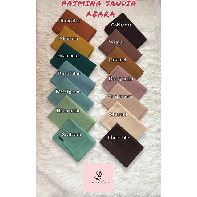 [Pilih WARNA] PASMINA SAUDIA AZARA Original 180x80cm Hijab Hits Segi Empat Square Pashmina Rawis-4