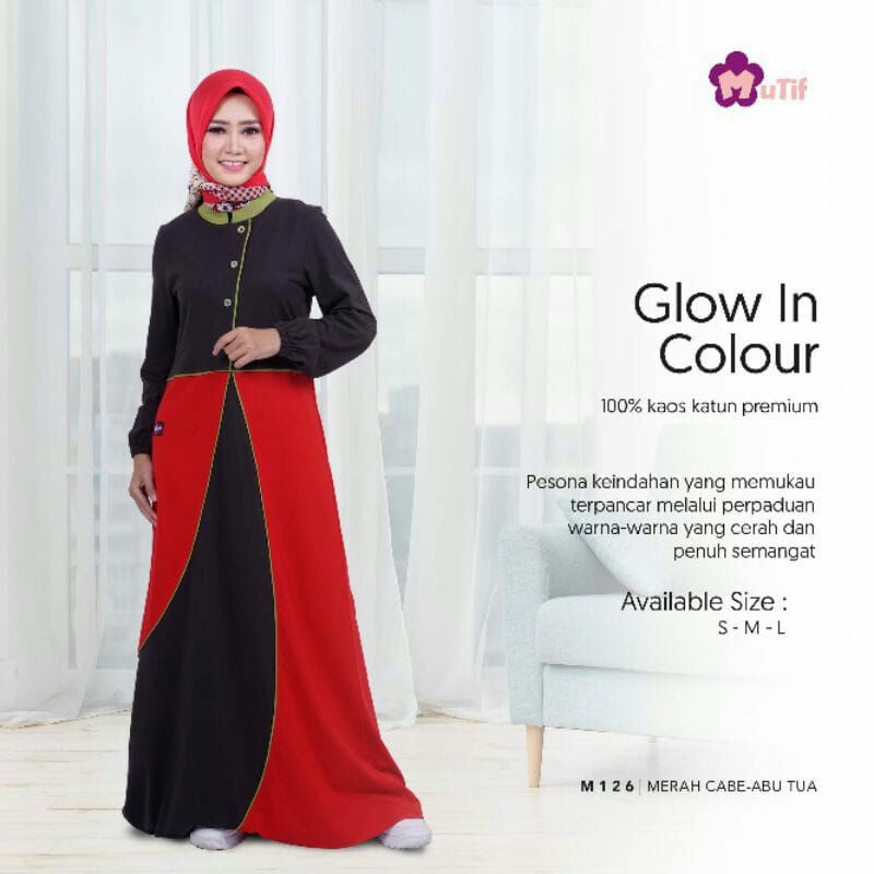 SALE Mutif Gamis Dewasa 126 Merah Cabe S