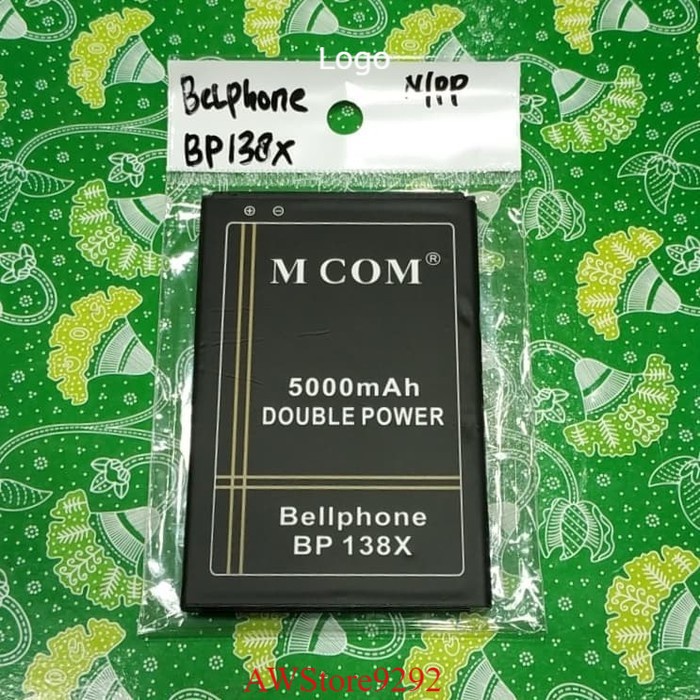 Mcom Battery Batre Baterai Double Power Mcom Bellphone BP138 X - BP 138 X - P= 9.0 cm, L = 5.8 cm