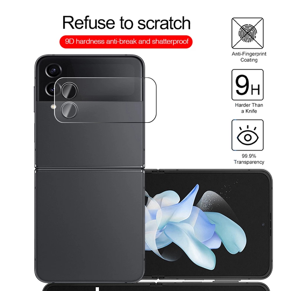 1pc Tempered Glass Pelindung Lensa Kamera Belakang Samsung Z Flip 4 Full Cover Anti Gores