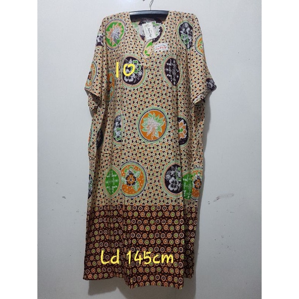 YULI - Daster kencana ungu  L5 JUMBO LD 135-150 CM PB 107 CM BATIK KU LEBEL PUTIH(KUP)-no 10