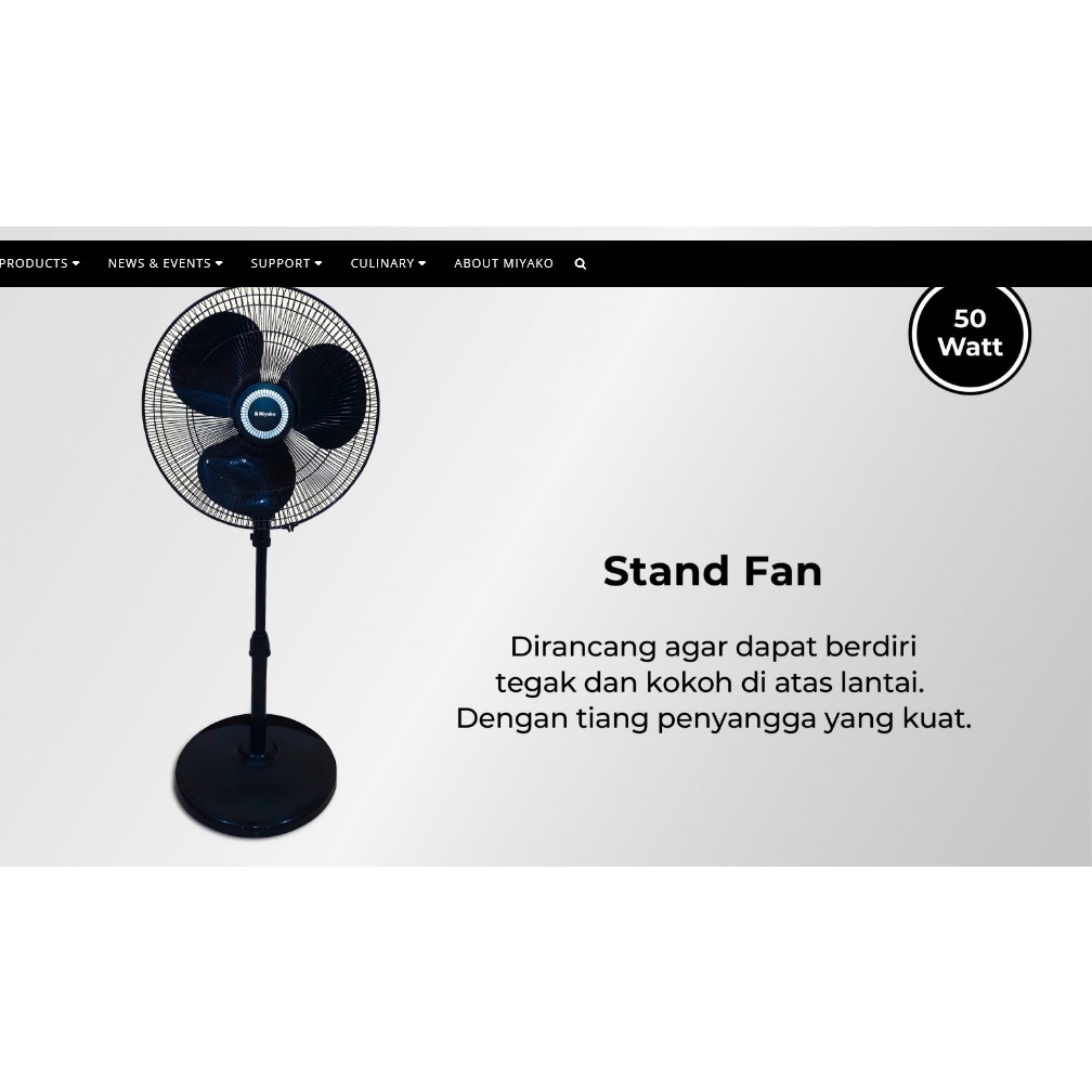 PROMO KIPAS ANGIN STAND FAN MIYAKO KAS 1607 KIPAS ANGIN BERDIRI