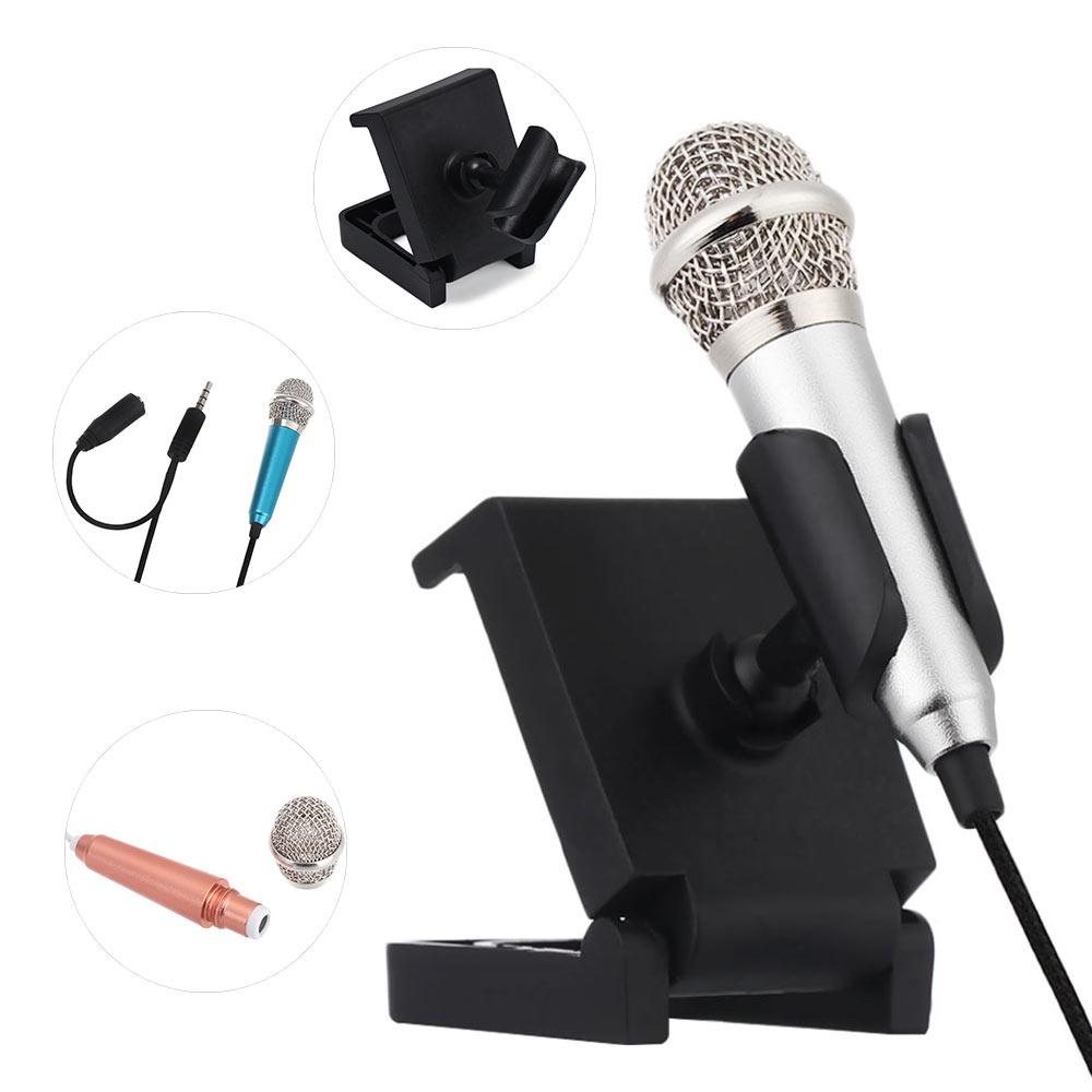 New Mini Microphone Notebook Stereo Speaker Portable Singing Cell Phone 3.5mm With  Headphone