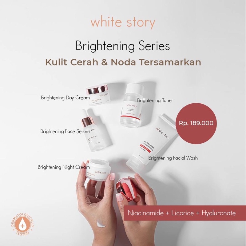 White Story Paket Wajah Brightening &amp; Serum (FREE POUCH)