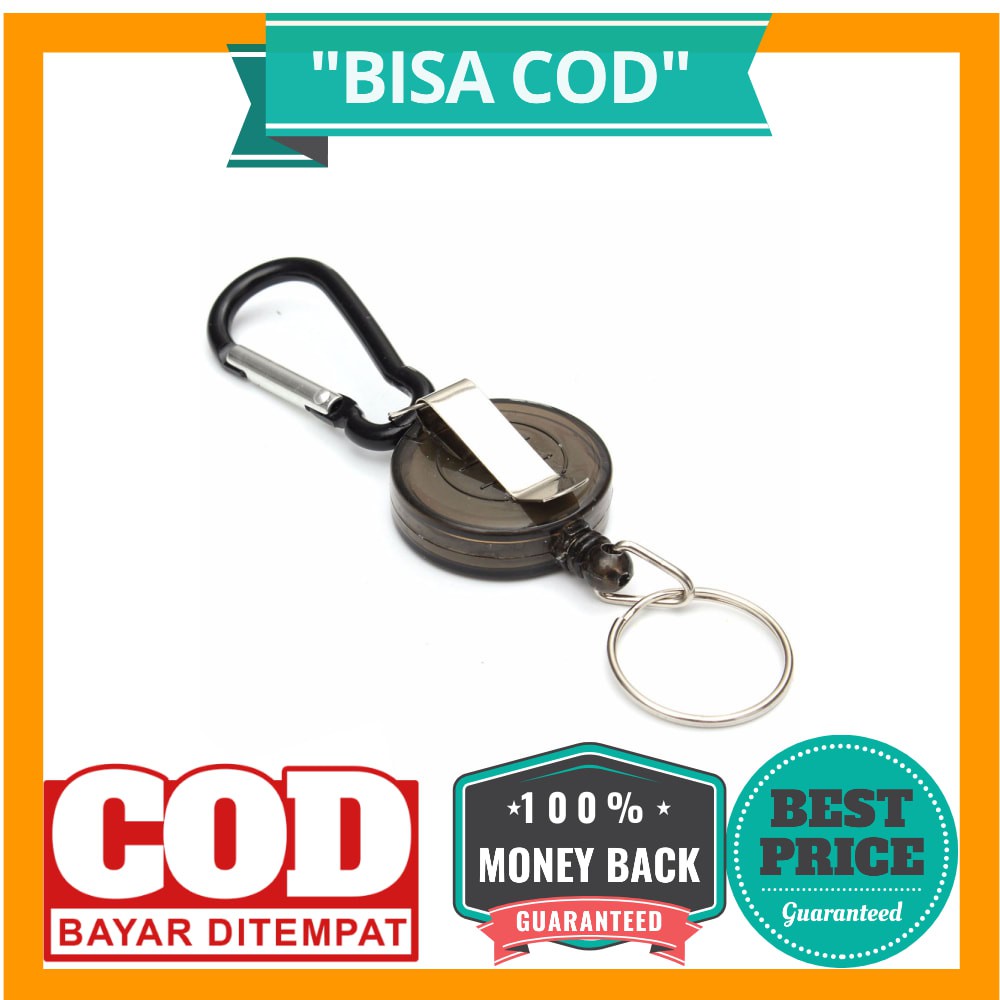 Multifunctional Retractable Carabiner with Key Chain - Black