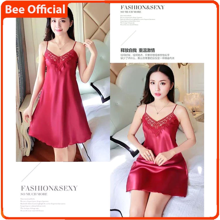 BEE - Baju Tidur Lingerie Satin Renda 139