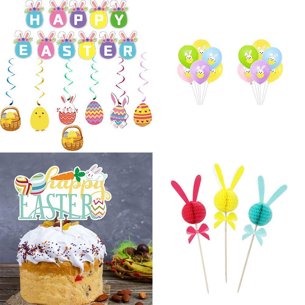 Solighter Set Dekorasi Pesta Paskah Easter Rabbit Baby Shower Tableware Decor