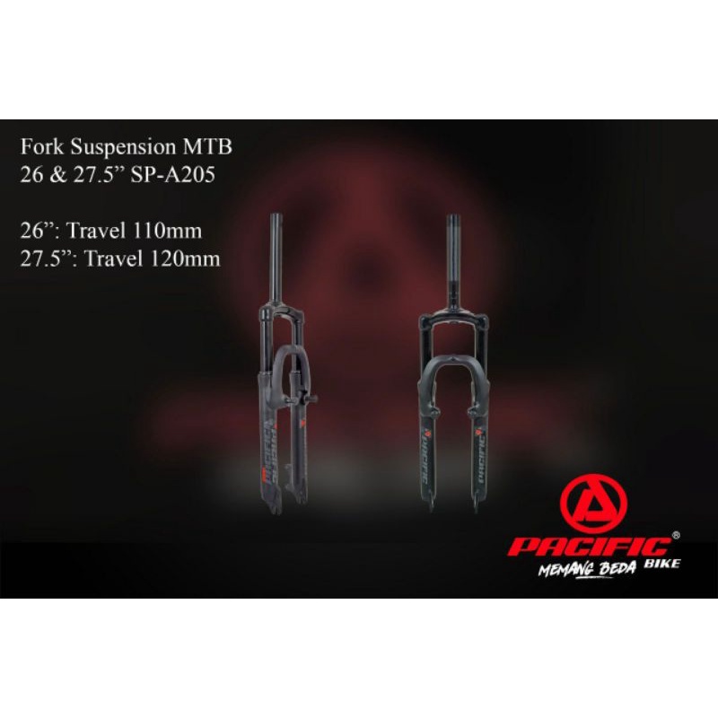 fork suspensi garpu sepeda MTB 27,5 merk pacific oversize