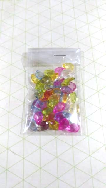 Mote Manik Tetes Air Pipih Warna 9 mm (+/- 60 PCS)