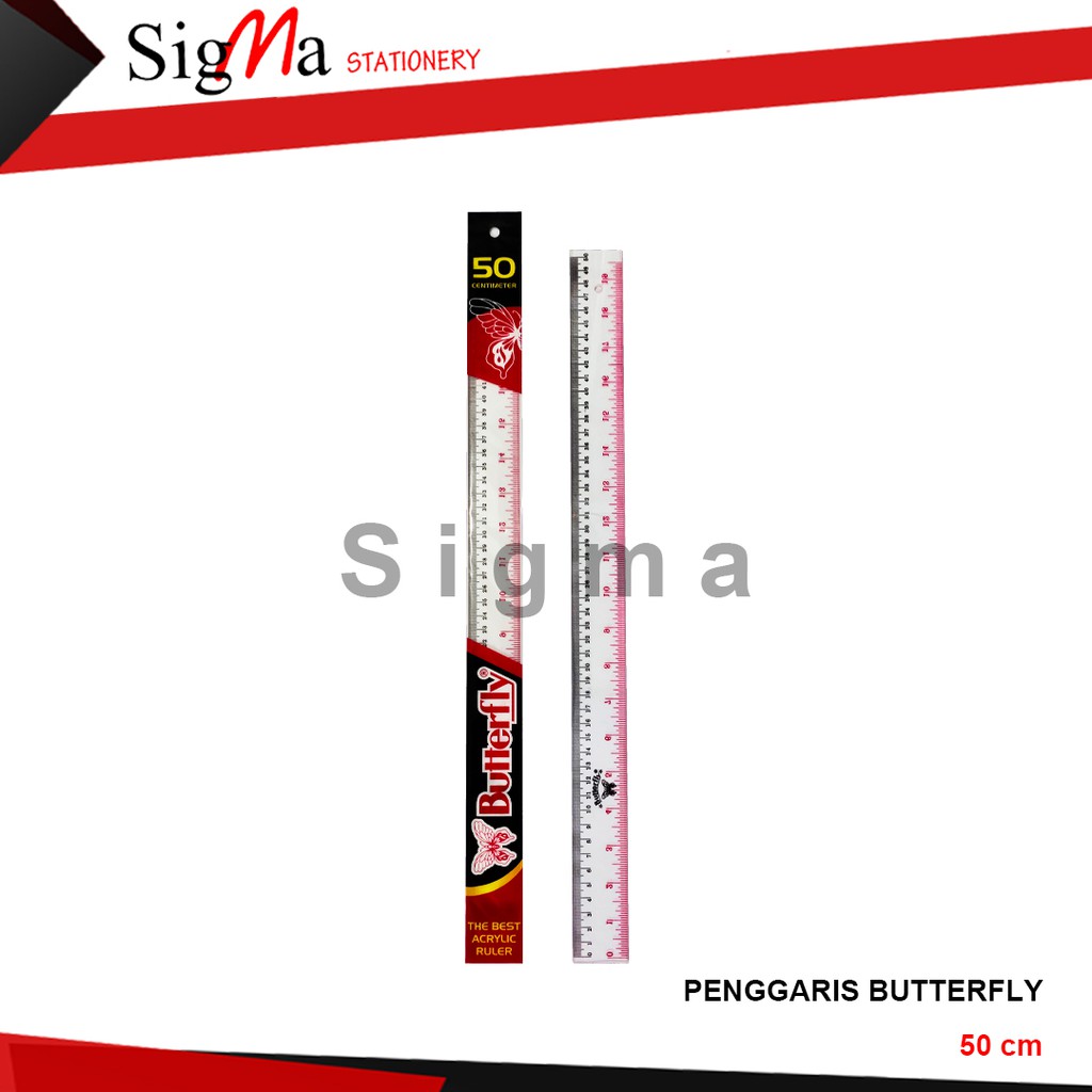 

Penggaris 50 cm Butterfly pcs Akrilik