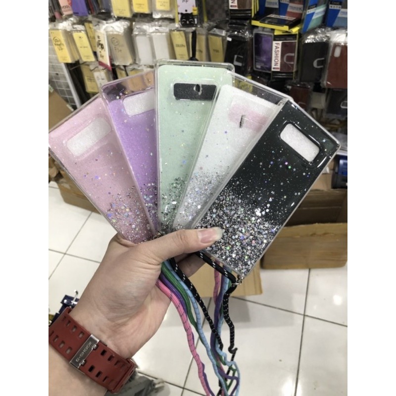 Case Tali Nagita Samsung Galaxy Note 8 Note 9 Lanyard Glitter Gantungan