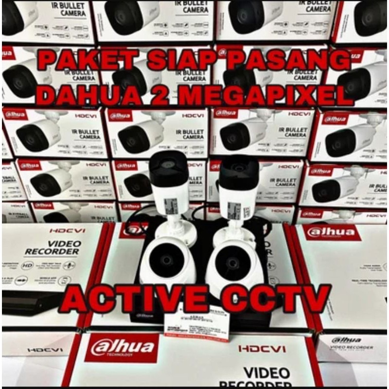PAKET KAMERA CCTV DAHUA 2MP 4 CAMERA 8 CH CHANNEL 1080p FULL HD KOMPLIT SIAP PASANG 8ch 8channel