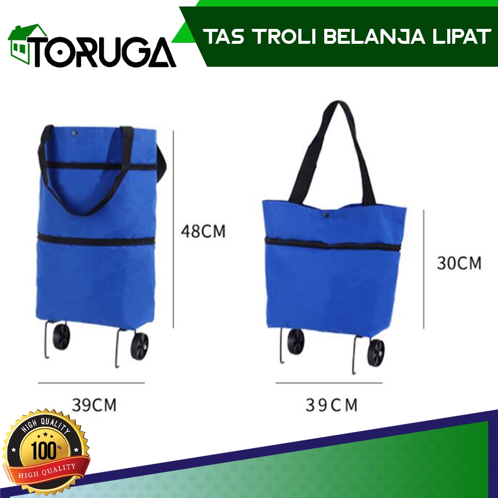 TROLLY SHOPPING BAG TAS BELANJA LIPAT RODA SERBAGUNA PRAKTIS FOLDABLE