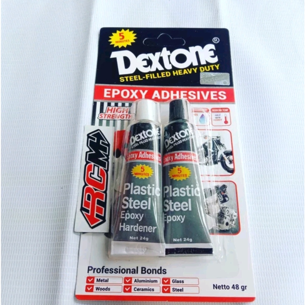 LEM CAMPUR BESI KAYU ALUMUNIUM KACA KERAMIK DLL EPOXY AHESIVES 48GR 48 GR GRAM DEXTONE 5 MENIT MINUTES