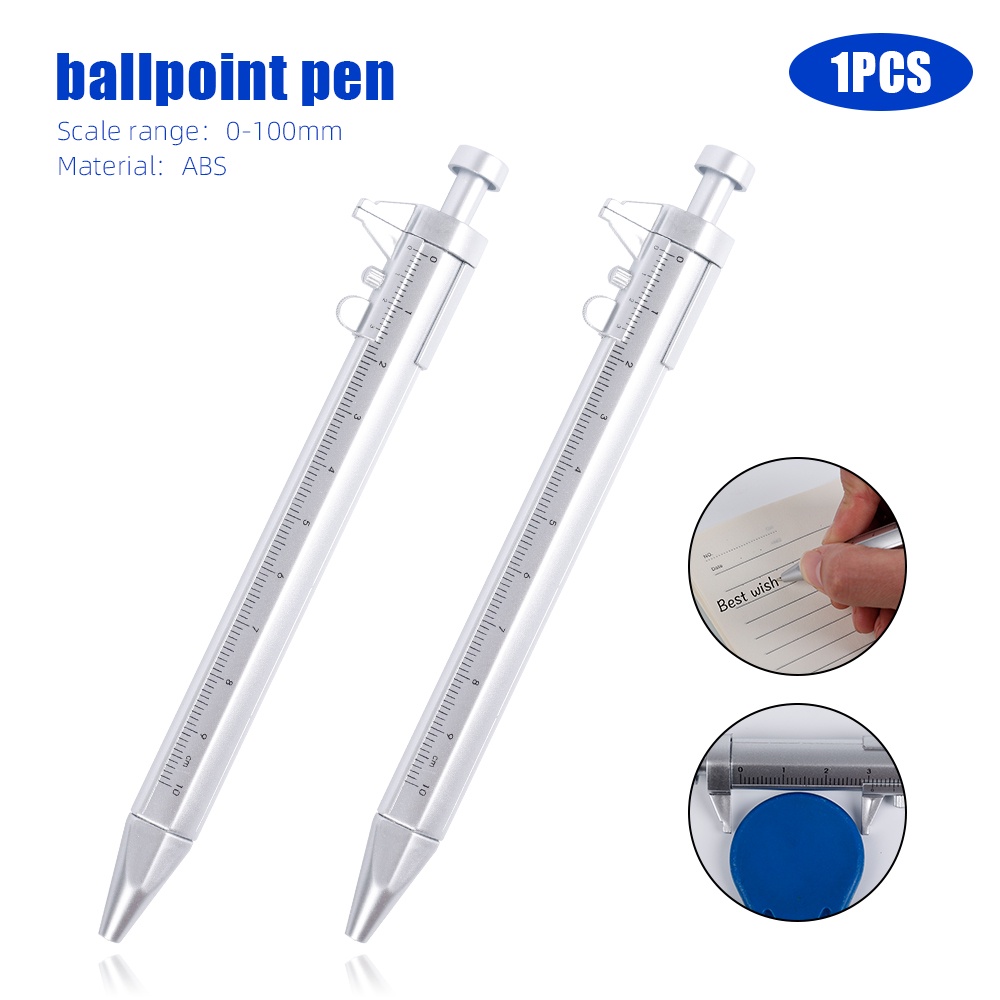 Vernier Caliper Pen 1.0mm Tinta Hitam / Biru Untuk Stationery