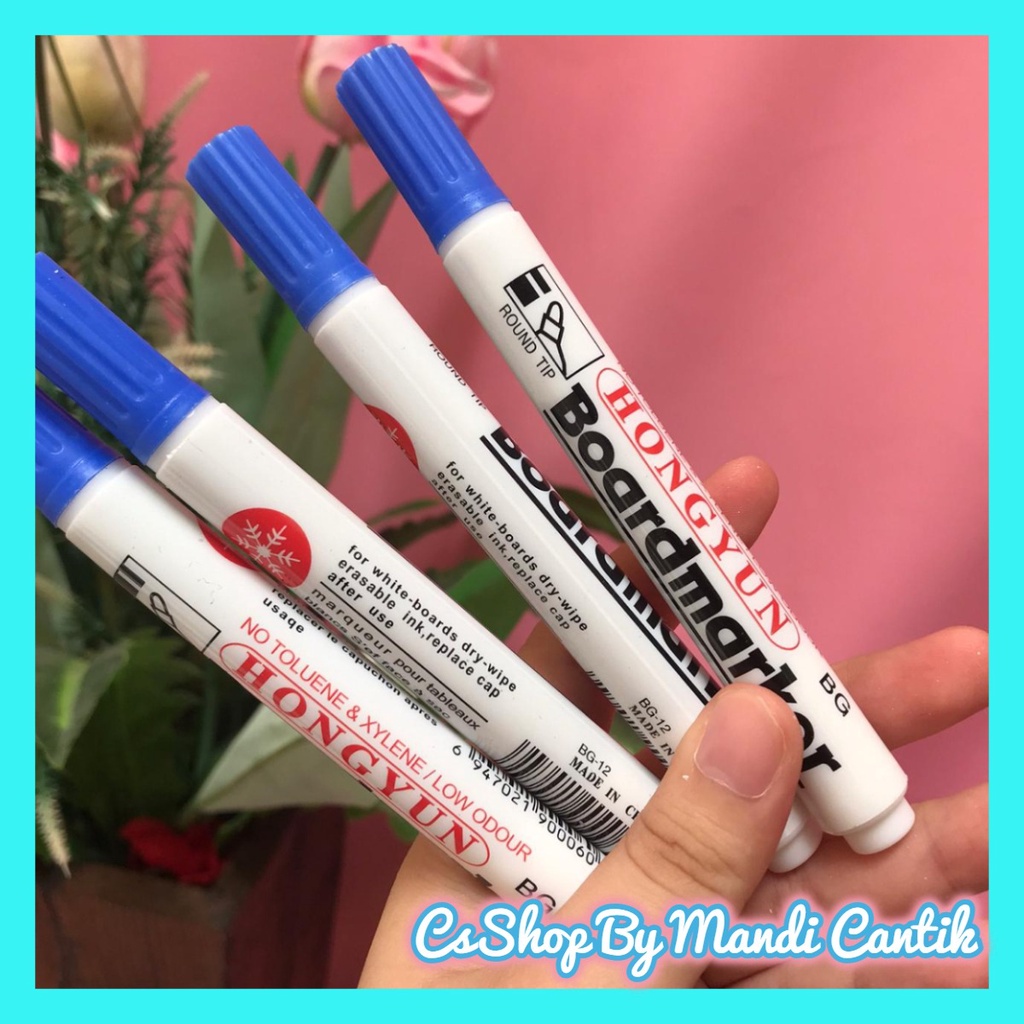 

Spidol Hongyun spidol boardmarker warna biru 1lusin/12pcs bisa cod