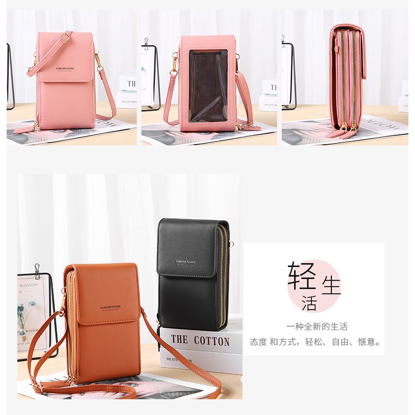 tas hp terbaru 2022 / KhatinStore Tas Selempang Wanita Terbaru Import Dompet HP Touch Screen FOREVER YOUNG 2 IN 1 FY Layar Sentuh - 382