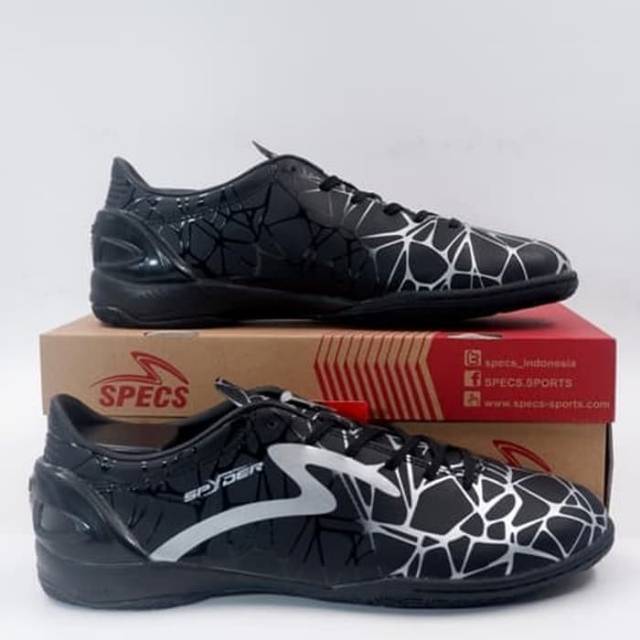 Sepatu Futsal murah Specs Accelerator Spyder Black Silver original