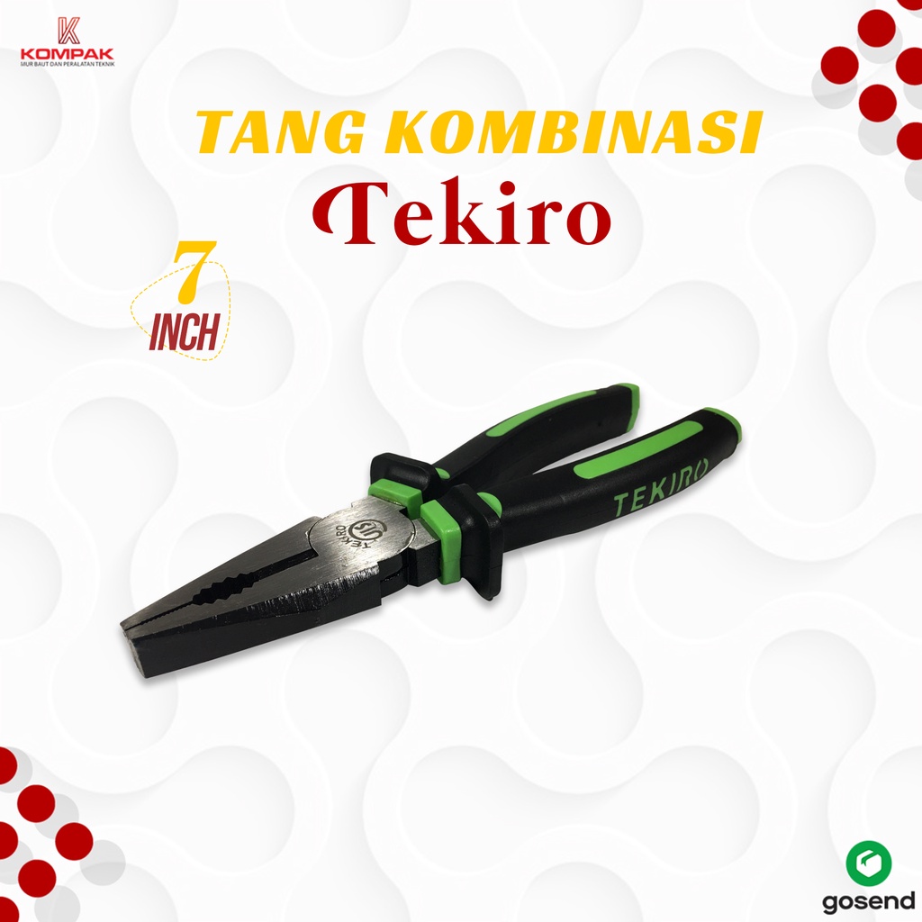 Jual TANG KOMBINASI Jepit Karet LINESMAN PLIERS TEKIRO 7" 7 inch Shopee Indonesia