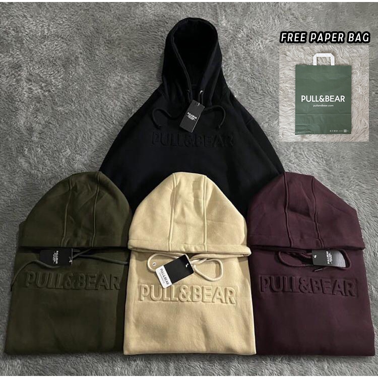 { FREE PAPER BAG } JAKET HOODIE PULL AND BEAR EMBOSS LORENG CAMO // SWEATER PULL &amp; BEAR SABLON TIMBUL FULL LEBEL TERLARIS