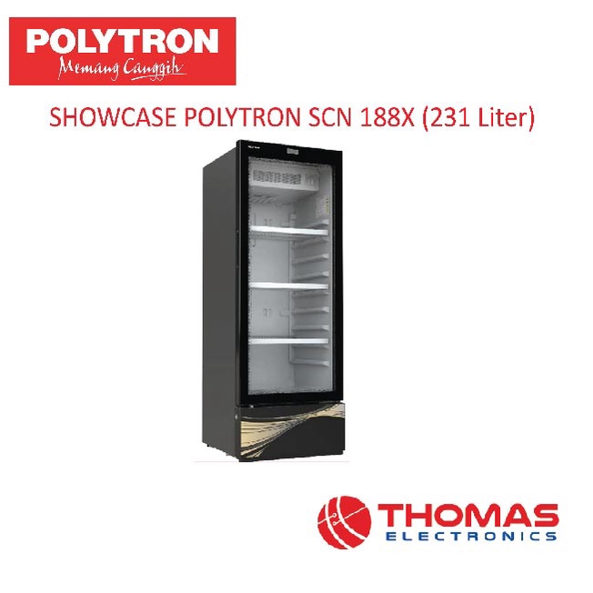 SHOWCASE POLYTRON SCN 188 X / SCN188X - 231 Liter GARANSI RESMI
