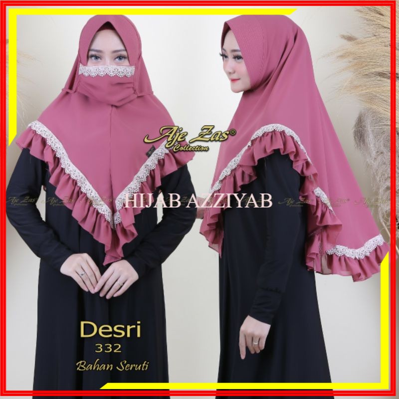 Hijab khimar Desri Ori Ajezas / Jilbab Khimar Desri Aje zas/ Hijab Original Ajezas cerruty babydoll