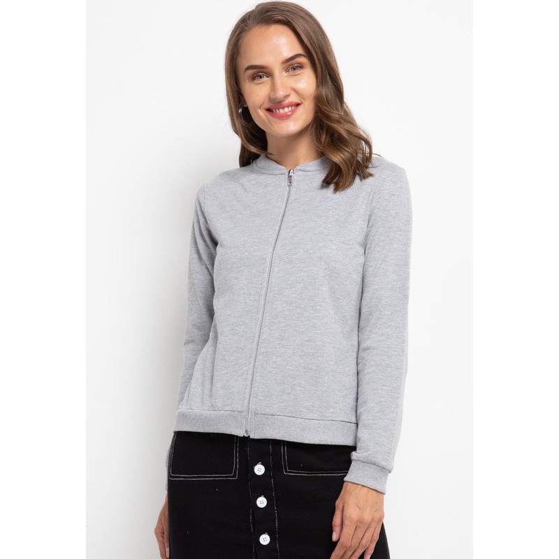 Tolliver Relaxed Bomber Jacket Light Grey