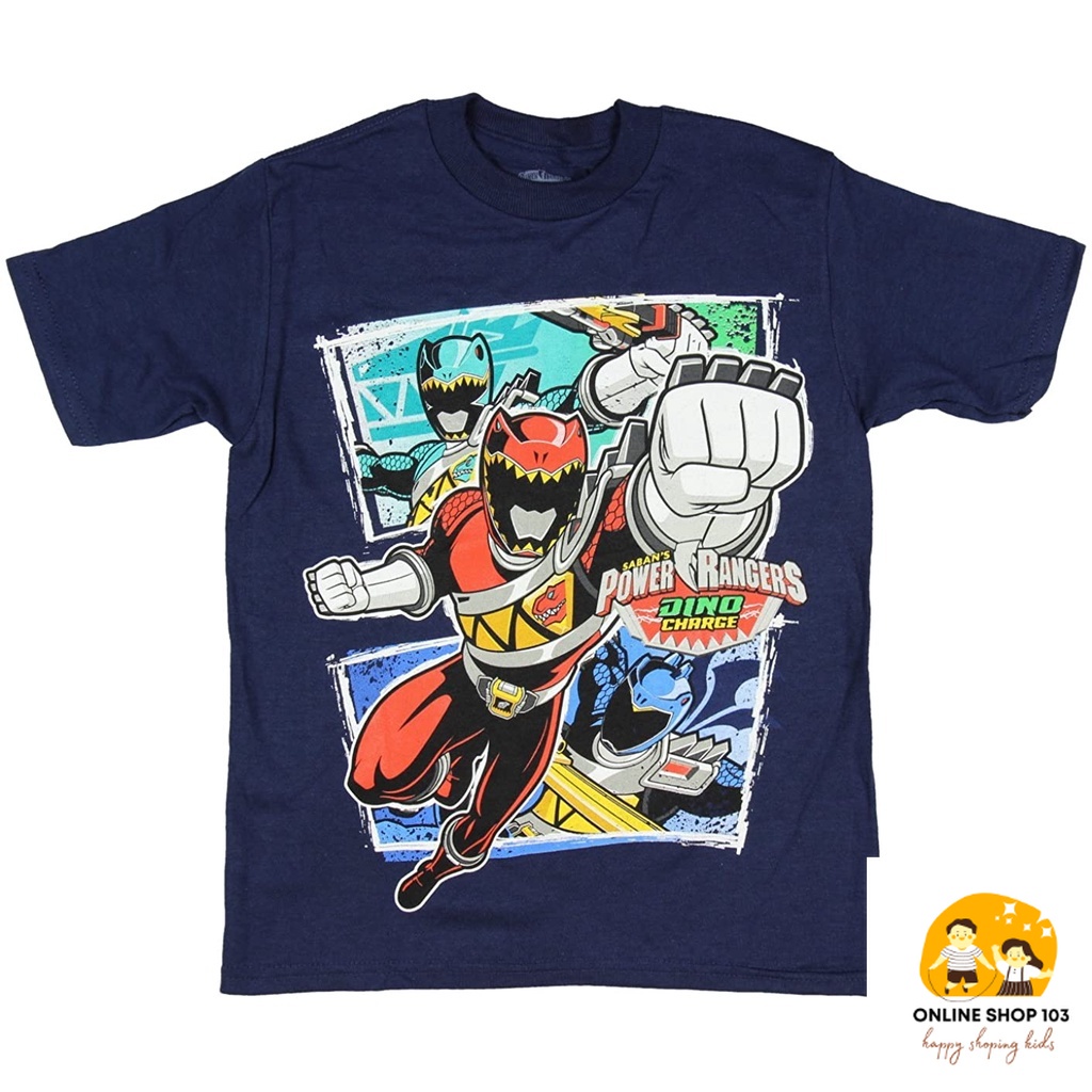 Baju anak Power Rangers Little Boys Red Ranger Dino-Charge Short Sleeve