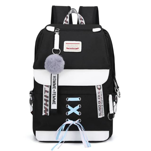 [LOKAL] DOMMO - D1132 TAS DINIR LOVE DARI BANdUNG Tas Ransel Backpack Korea Lucu Morymony