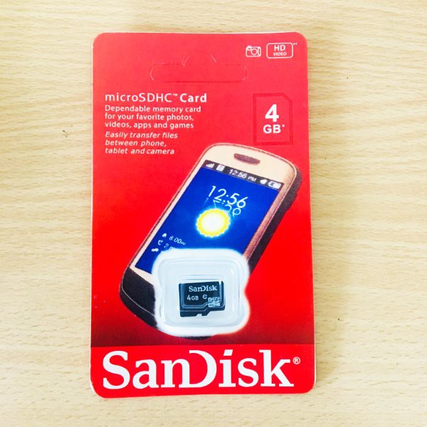 Micro SD Sandisk 4GB Memory Card