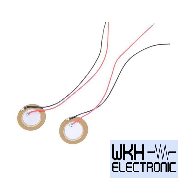 Piezo 20mm + Kabel Ceramic Buzzer Element Sounder Sensor Sound Disc