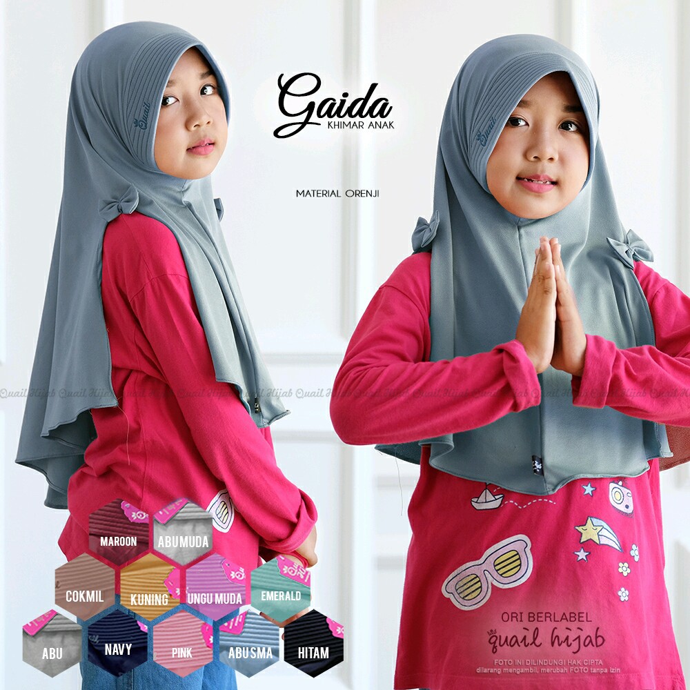 GAIDA JILBAB ANAK QUAIL -  PROMO JILBAB QUAIL - ORIGINAL QUAIL HIJAB