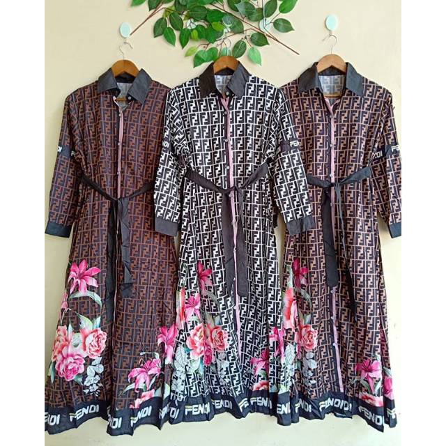 Dress FND flower katun silk import