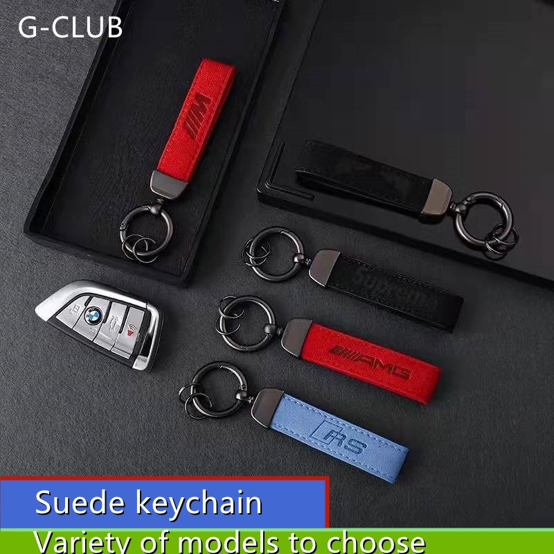 Gantungan Kunci Mobil Ford Bahan Kulit Suede Untuk Focus Fiesta Kuga MK3.5 MK4
