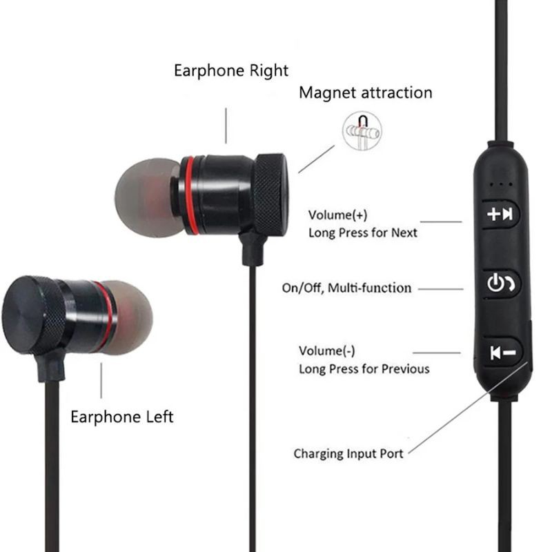 Headset / Handsfree Bluetooth Magnetic Sport