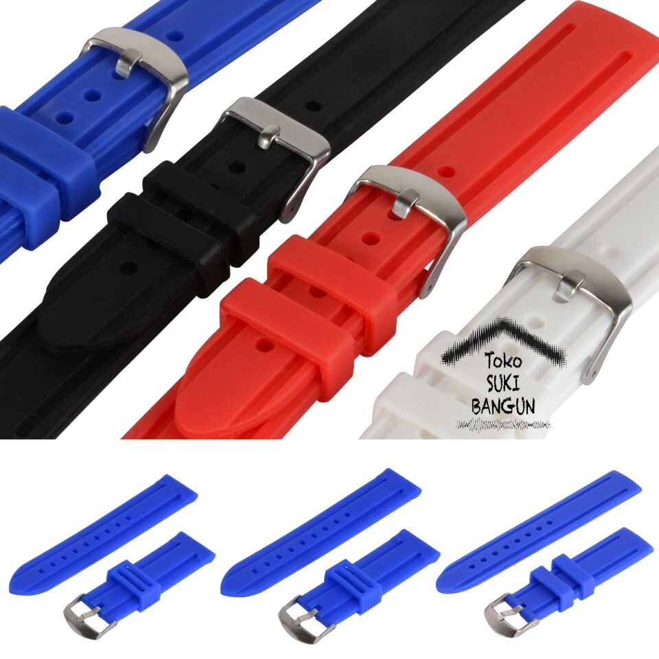 TALI JAM 24mm Rubber COLOR Strip Emboss Watch Band Strap