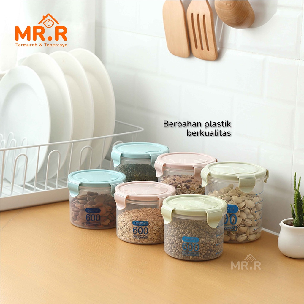 Toples Sealware Tempat Penyimpanan Makanan Kue MPASI Susu Bahan PP Food Grade Toples Transparan Tempat Nyimpan Makanan Dengan Karet Seal