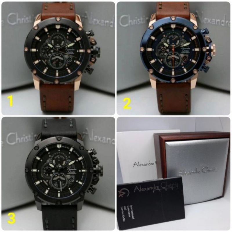 Jam tangan AC6564 Alexandre christie strap kulit ORIGINAL