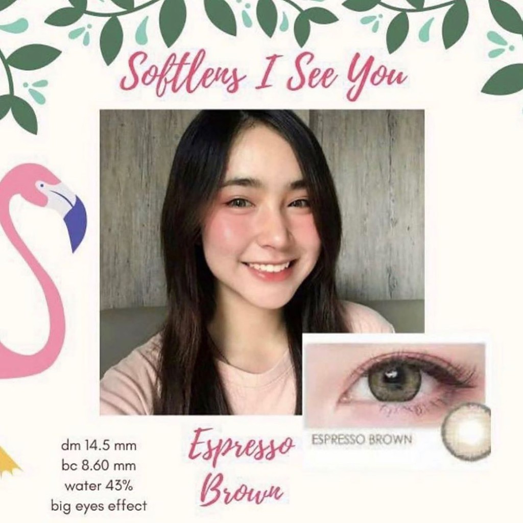 SOFTLENS MINUS DAN NORMAL OMEGA I SEE YOU ESPRESSO BROWN 14.5mm (0.00 sd -6.00) GRATIS TEMPAT SOFLEN