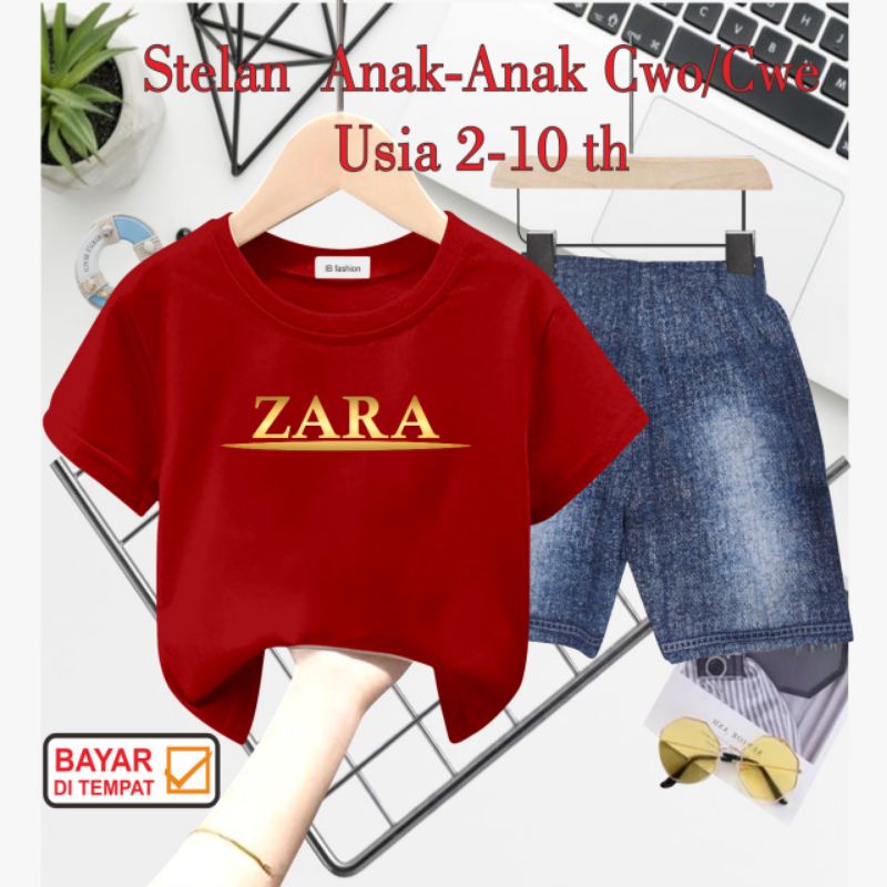 ((IB))SETELAN ANAK2 PEREMPUAN SEMI JEANS/Z4R4 DIGITAL SABLON