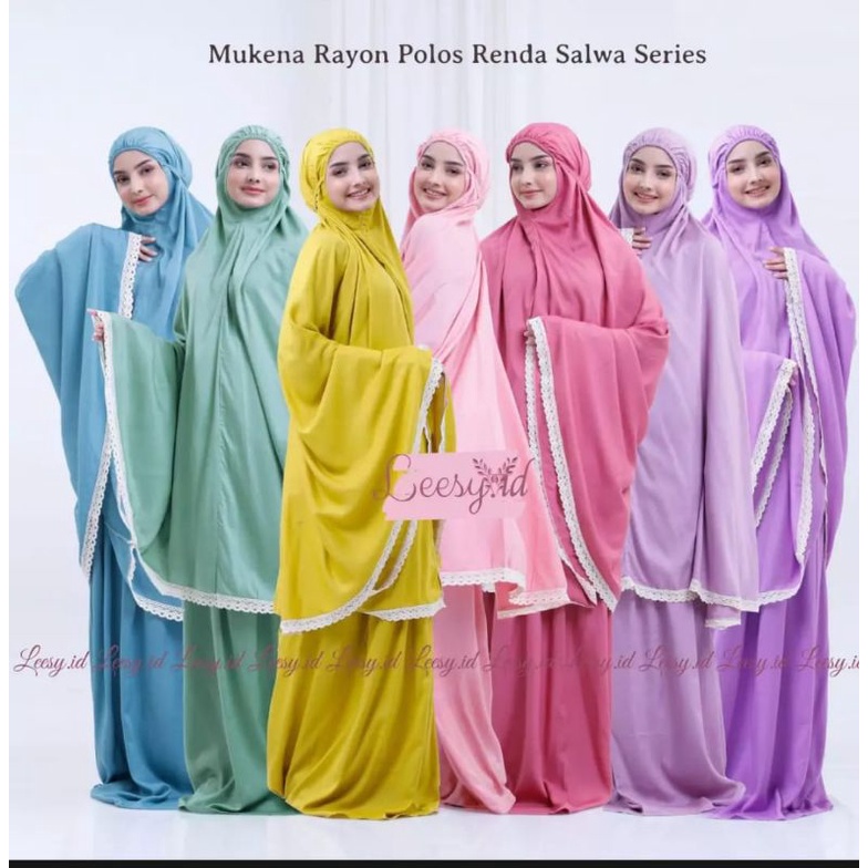 mukena rayon terbaru.mukena rayon murah mukena rayon polos renda salwa