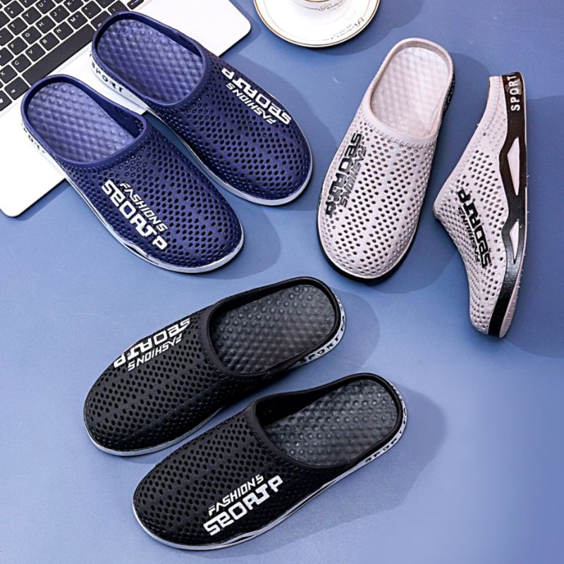 Sandal Sepatu Selop Karet Pria Wanita Fashion Sport Nonslip / Sandal Sepatu Pria Wanita Bustong