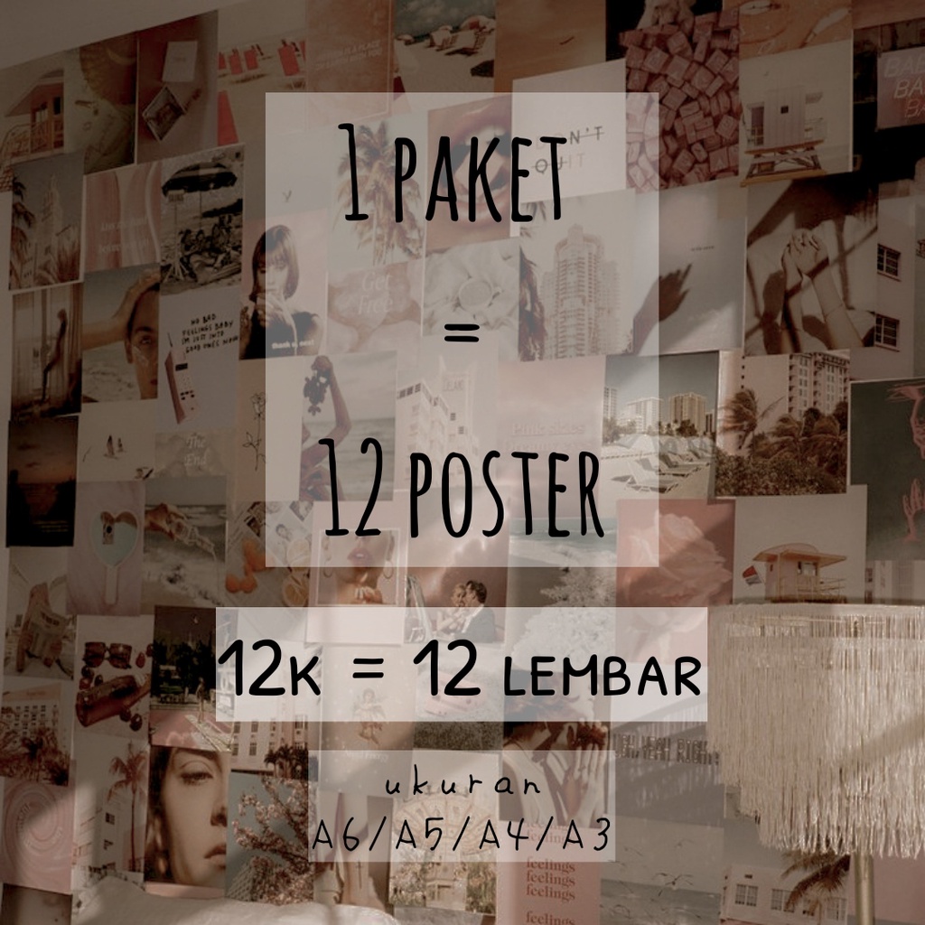 POSTER DINDING AESTHETIC (1PAKET ISI 12 POSTER) /  ERHAA ID